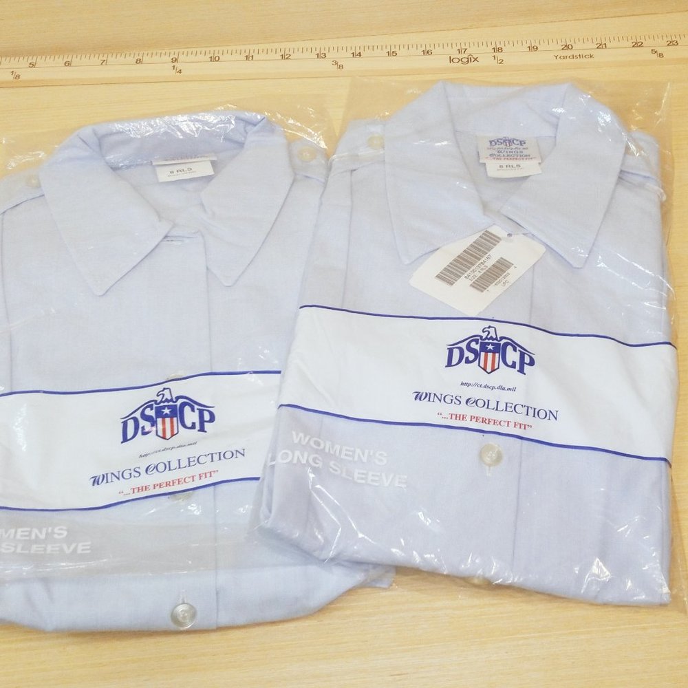 US Military Navy 8 Regular Button Long Sleeve Shirt still in the Naval Packaging